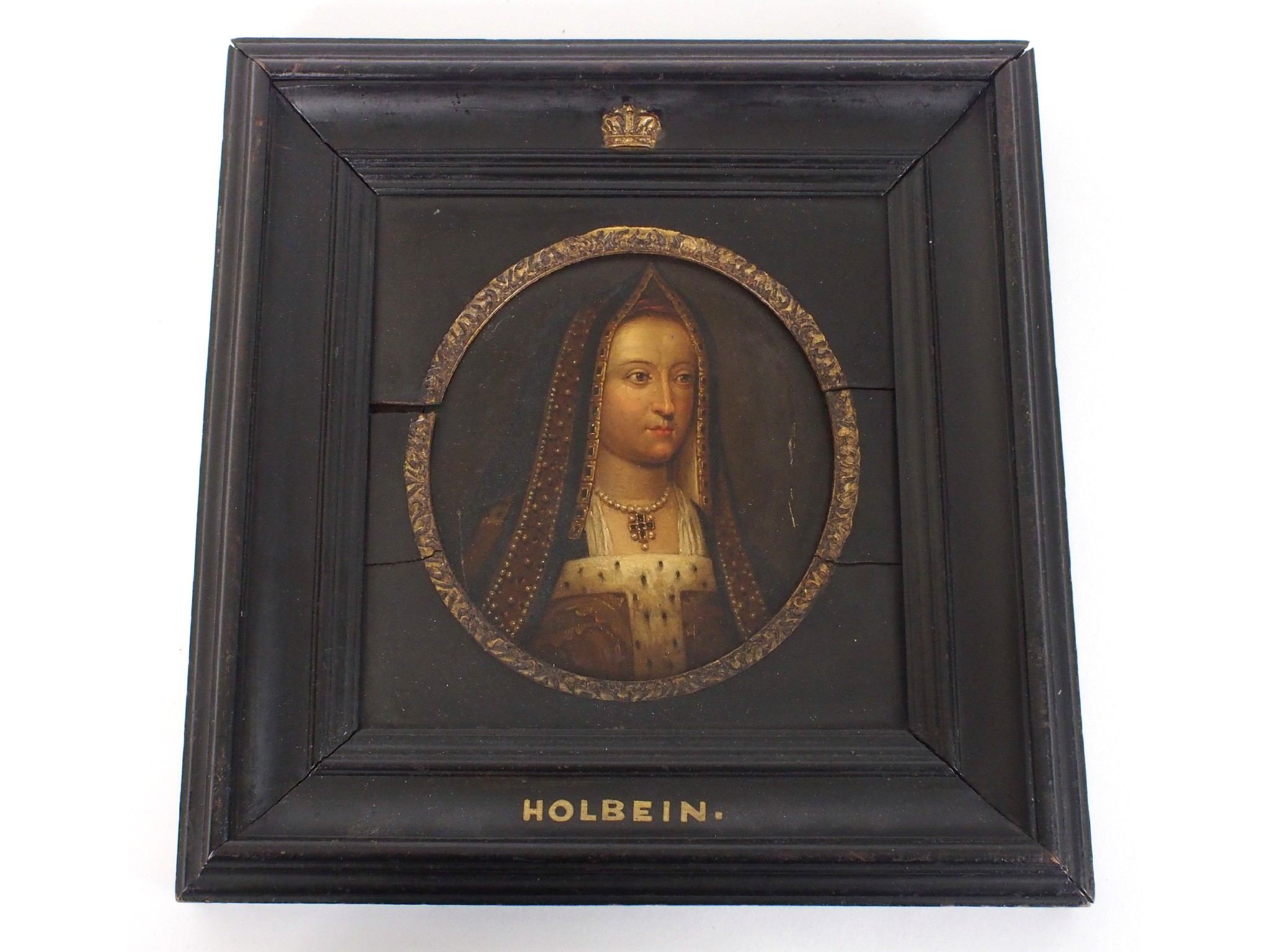 Appraisal: A framed painted portrait of Elizabeth of York After Hans