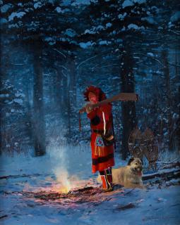 Appraisal: Winter Hunt by Michael Coleman Michael Coleman - oil on