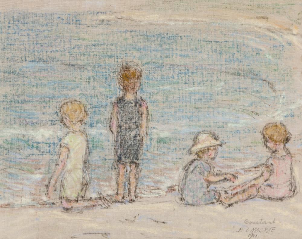 Appraisal: ELMER LIVINGSTON MACRAE American - Children Playing at the Shore