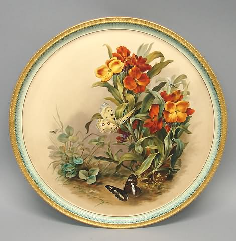 Appraisal: Depicted are flowers butterflies and other insects blue and gilt