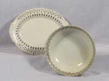 Appraisal: A nineteenth century pierced creamware bowl cm diameter together with