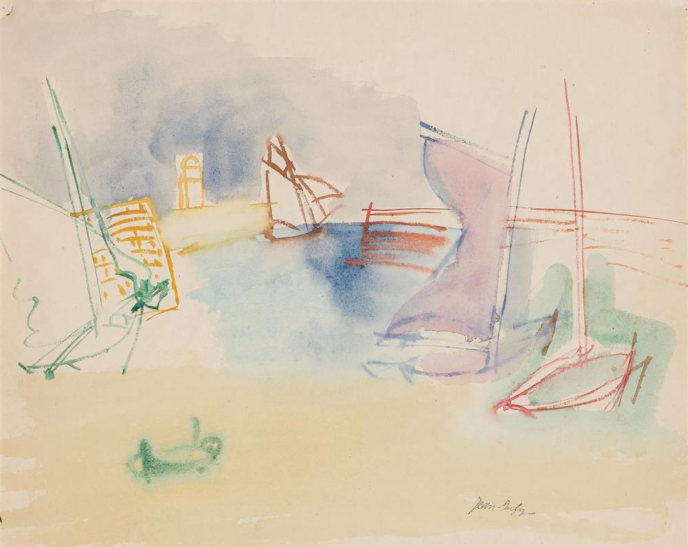 Appraisal: JEAN DUFY French - Bateaux de Peche au Port watercolor