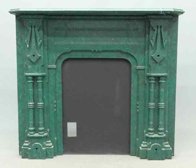 Appraisal: th c fireplace mantle in green paint '' W ''