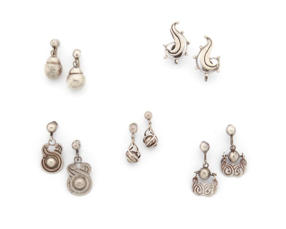 Appraisal: A group of William Spratling silver earrings - and -