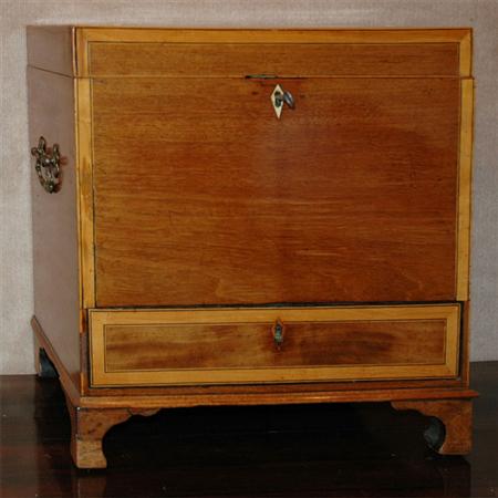 Appraisal: George III Mahogany and Satinwood Cellaret Estimate -