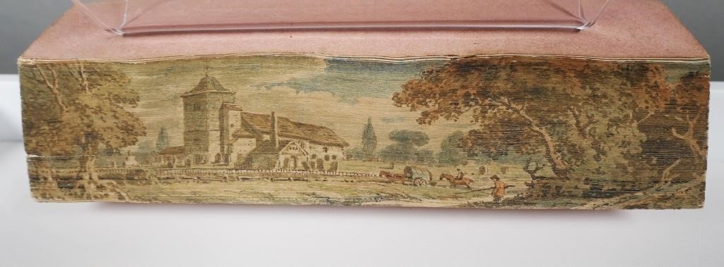 Appraisal: Foredge painted and finely tooled red leather copy of A