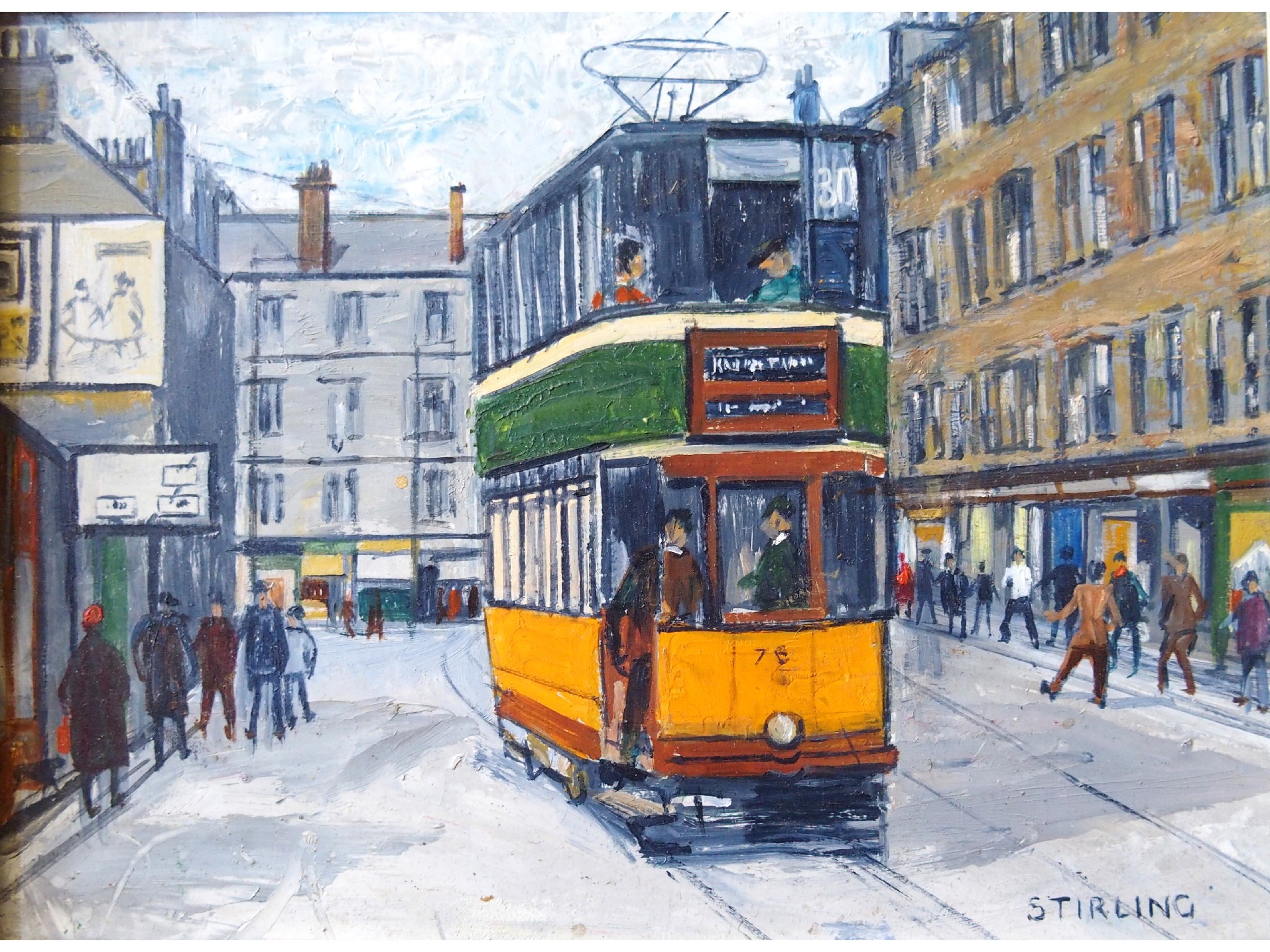 Appraisal: BETTY M STIRLING Scottish Fl GREEN TRAM PARKHEADOil on panel