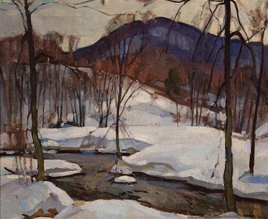 Appraisal: WILLIAM LESTER STEVENS American - Winter Stream oil on canvas