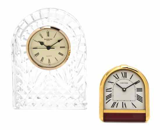 Appraisal: A Waterford Cut Glass Desk Clock of arched form together