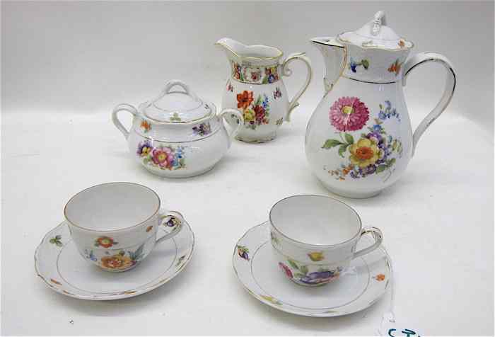 Appraisal: GERMAN PIECE ASSEMBLED DEMITASSE SET set of five Meissen in