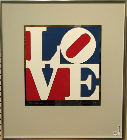 Appraisal: Robert Indiana framed limited edition print Love signed lower right