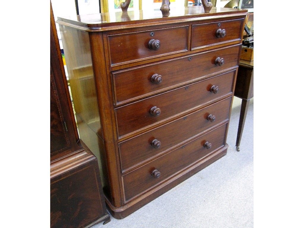 Appraisal: Victorian mahogany two over four chest of drawers in two