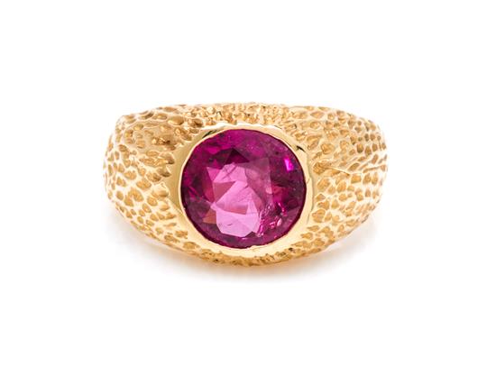 Appraisal: Sale Lot A Karat Yellow Gold and Ruby Ring containing