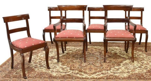 Appraisal: lot of Regency style mahogany dining chairs rolled top rail