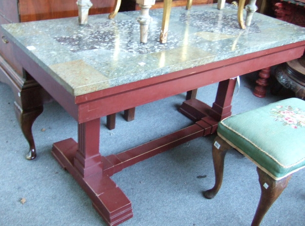 Appraisal: A th century centre table the specimen marble top raised