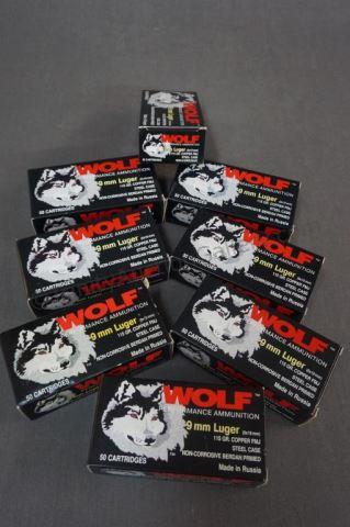 Appraisal: Round Boxes Wolf mm Performance Ammunition Total rounds mm Luger