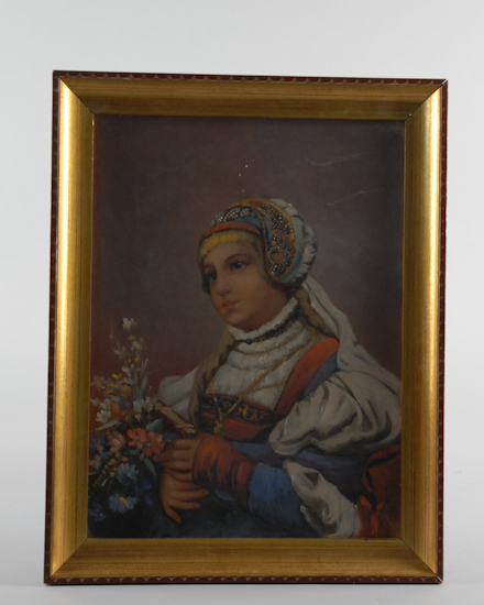 Appraisal: Unknown th C Portrait of Girl in Regional Costume an