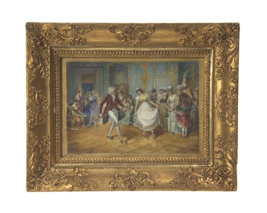 Appraisal: Sale Lot A French Miniature Painting on Celluloid of rectangular