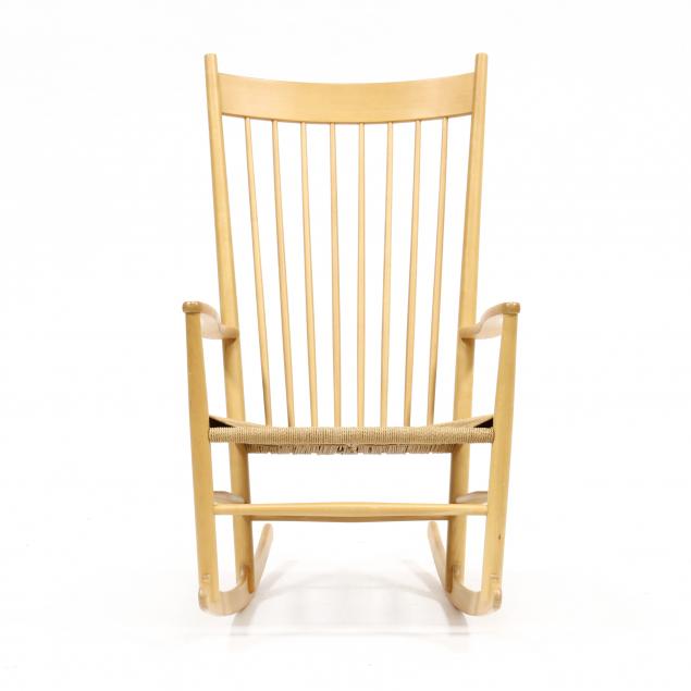 Appraisal: HANS WEGNER DENMARK - ROCKING CHAIR s beech curved back