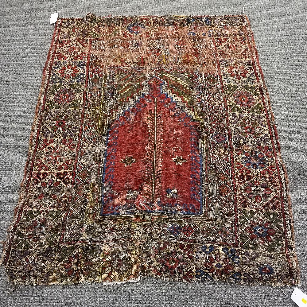 Appraisal: Mudjar Prayer Rug Mudjar Prayer Rug Turkey c ft in