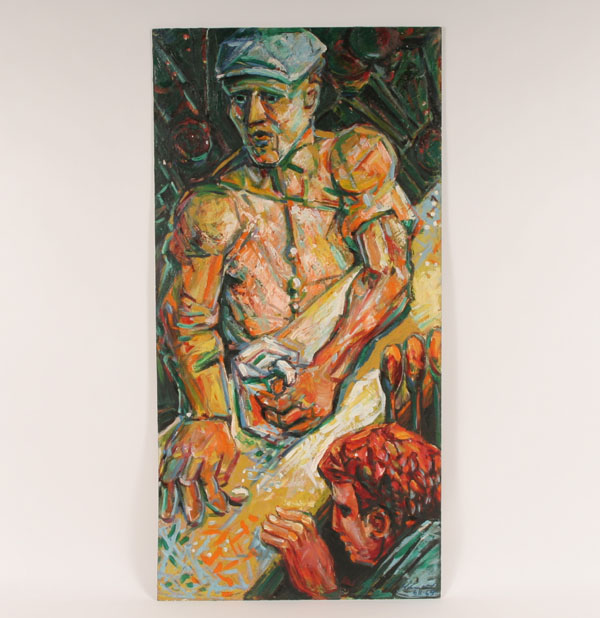 Appraisal: Robert Lohman American - Beer abstract male figure at the