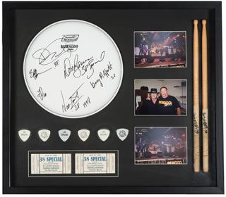 Appraisal: Thirty-Eight Special Signed Concert Memorabilia Display Including a Ludwig Ensemble