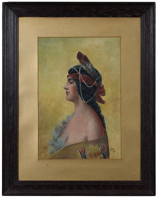 Appraisal: American School early th century Native American Beauty signed lower