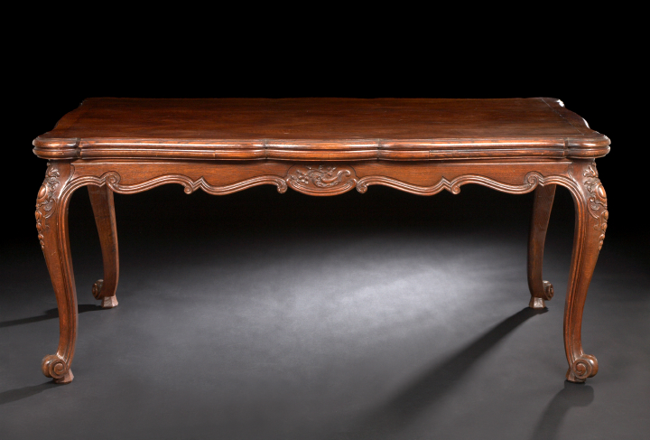 Appraisal: Provincial Louis XV-Style Oak and Parquetry Center Table fourth quarter