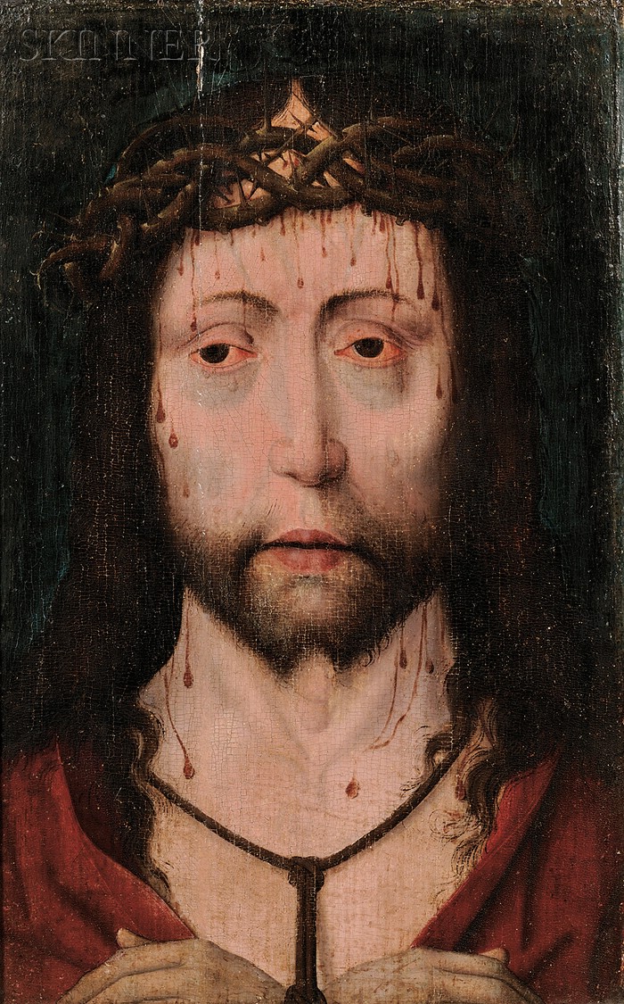 Appraisal: Spanish School th Century Style Ecco Homo Unsigned Oil on