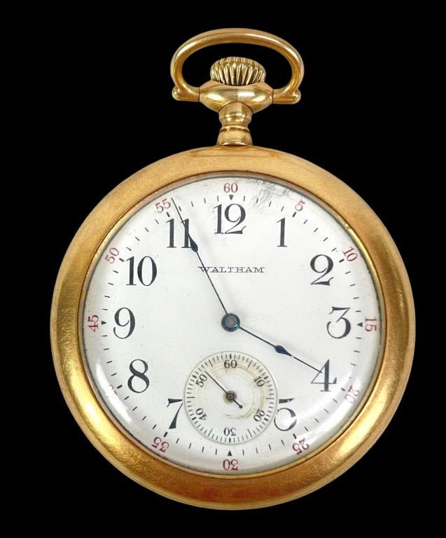 Appraisal: Waltham K Solid Gold Pocket Watch mmRuns but not tested