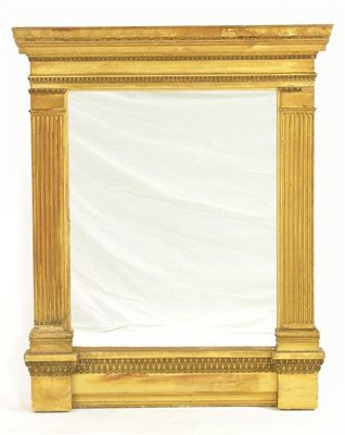 Appraisal: A giltwood and gesso pier mirror the moulded cornice with