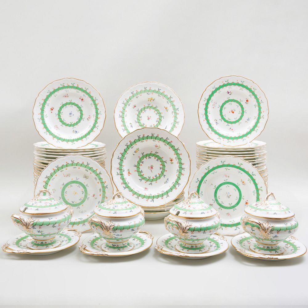 Appraisal: English Porcelain Part Dinner Service Comprising Fifty-six Dinner Plates Twenty-Two