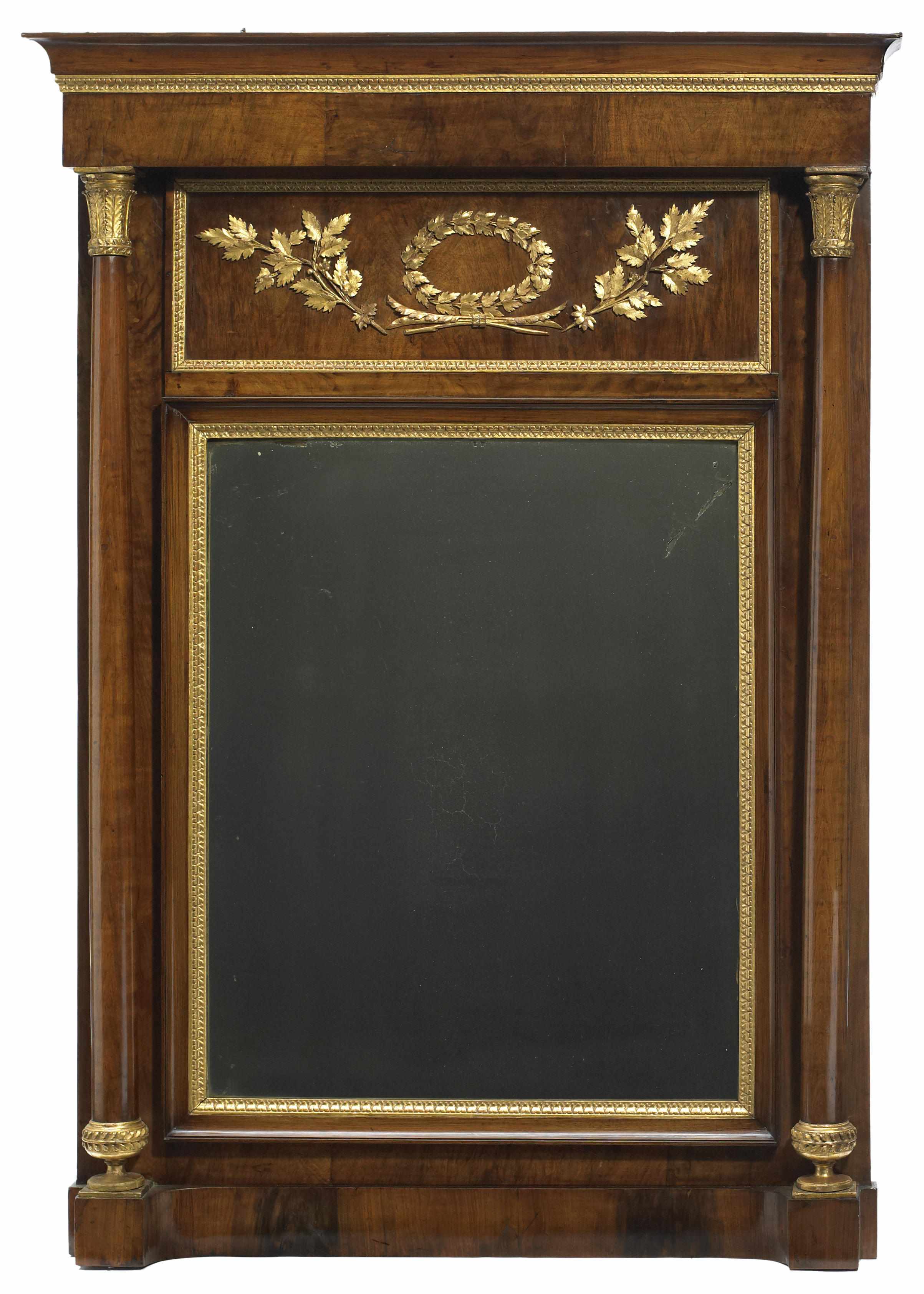 Appraisal: An Empire parcel gilt and mahogany pier mirror first quarter