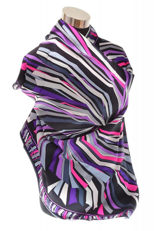 Appraisal: A 'S PUCCI SCARF Silk fabric ribbon in black lavender