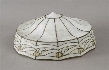 Appraisal: American Art Nouveau Leaded Slag Glass Lamp Shade in in