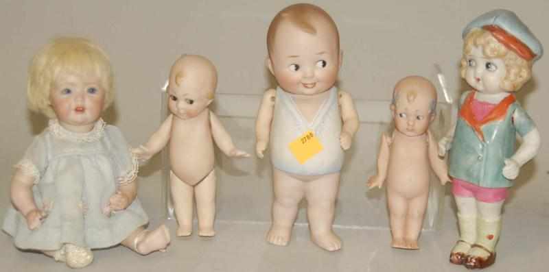 Appraisal: Lot of Five Dolls Includes three Kewpie dolls one sleepy