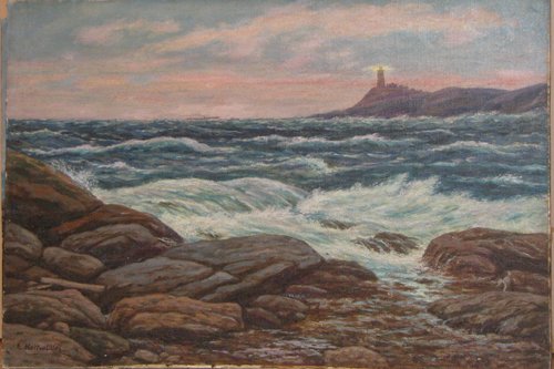 Appraisal: Artist Heitmuller Louis Polish-American b Title Crashing Surf Rough Seas