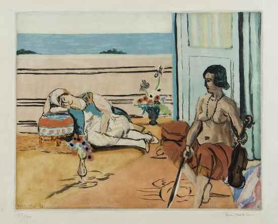 Appraisal: Henri Matisse - after Odalisque sur la Terrasse etching with