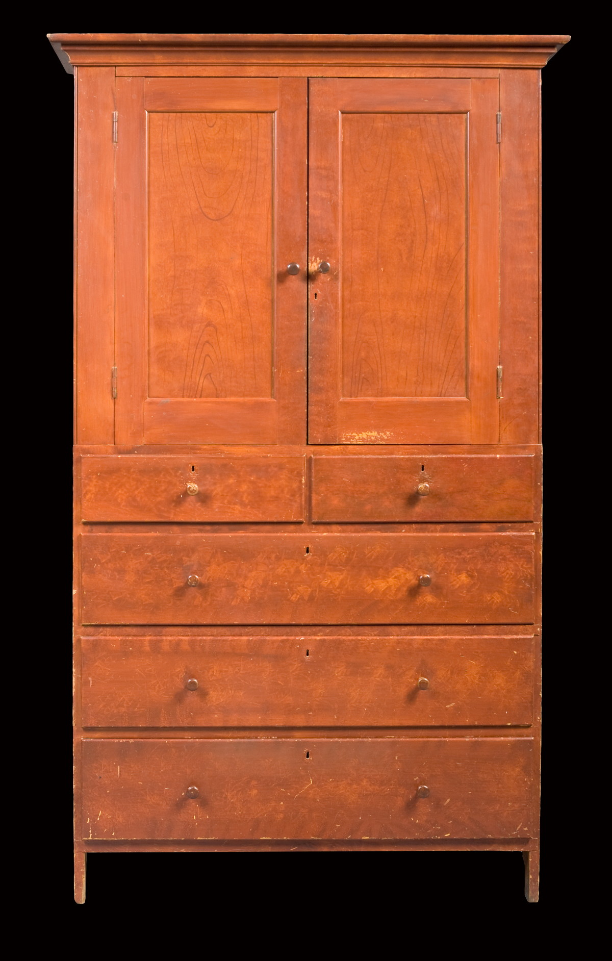 Appraisal: SHAKER CUPBOARD CHEST WATERVLIET NEW YORK CIRCA Pine retaining the