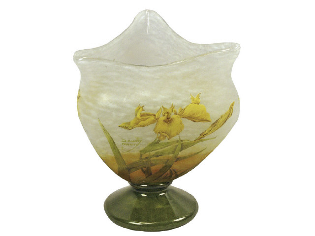 Appraisal: Superb C Daum Nancy acid cut art glass footed vase