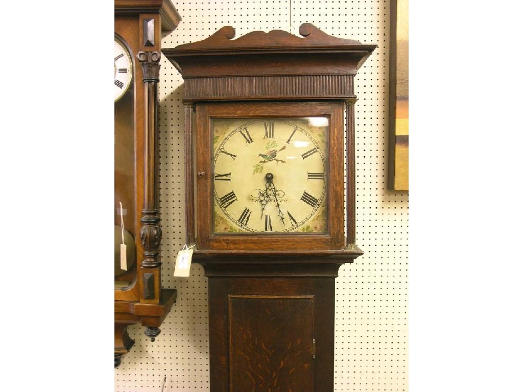 Appraisal: An early th century -hour longcase clock square enamelled dial