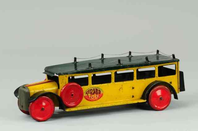 Appraisal: GIRARD TOY BUS LINE Lithographed tin done in red yellow