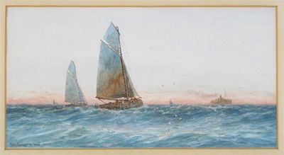 Appraisal: George Gregory - Sailing off the Coast Signed and dated