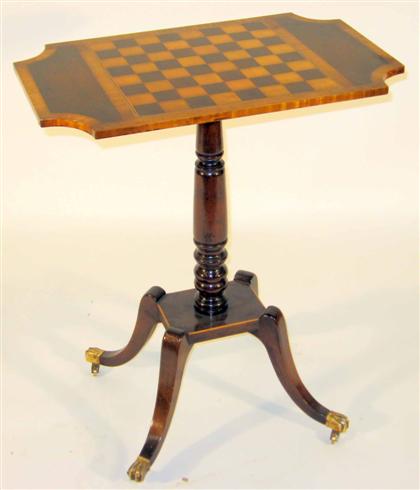 Appraisal: Regency style palisander and satinwood games table H in W