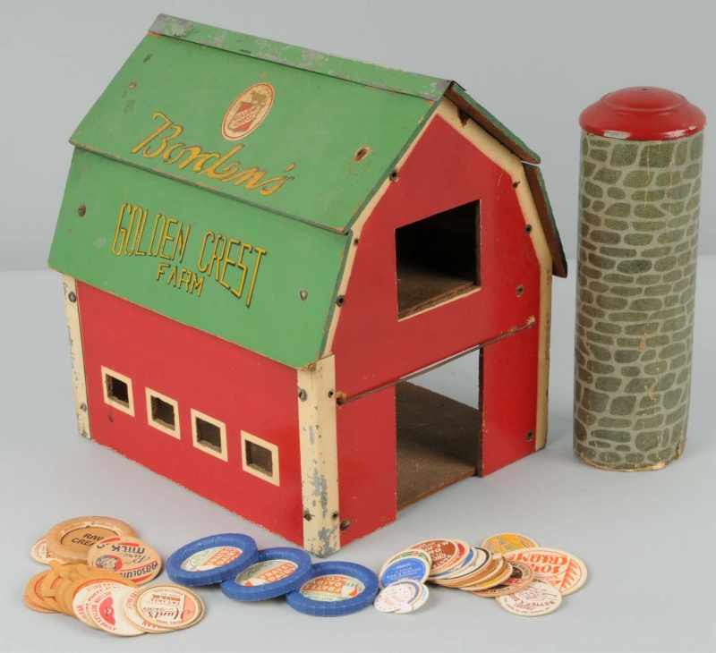 Appraisal: Wooden Golden Crest Farm Toy Barn Description Borden's decal on