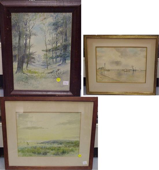 Appraisal: Three Charles Russell Loomis American - watercolors on paper the