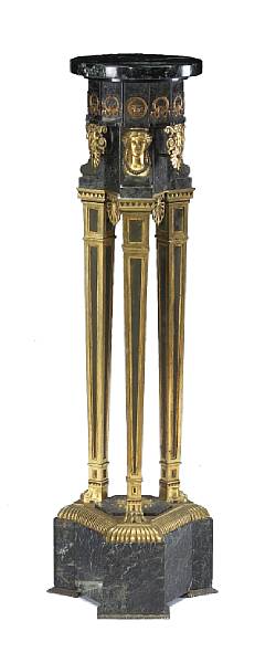 Appraisal: An Empire style gilt bronze mounted marble pedestal late th