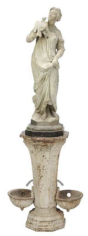 Appraisal: J W Fiske Zinc Statue of Virtue American c -