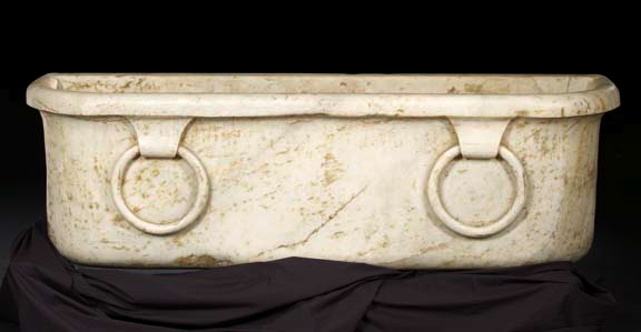 Appraisal: Attractive Large Empire-Style Carrara Marble Garden Trough late th century