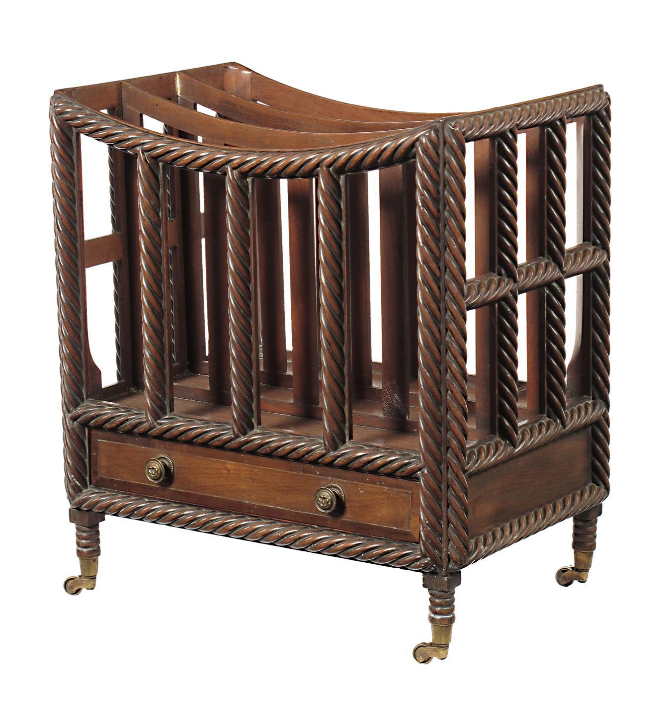 Appraisal: An early th century mahogany Canterbury